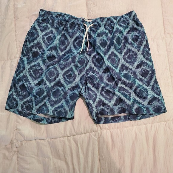 Trunks Surf & Swim Co. Men's Blue Bulls Eye Pattern Swim Shorts Size XL - Picture 1 of 15
